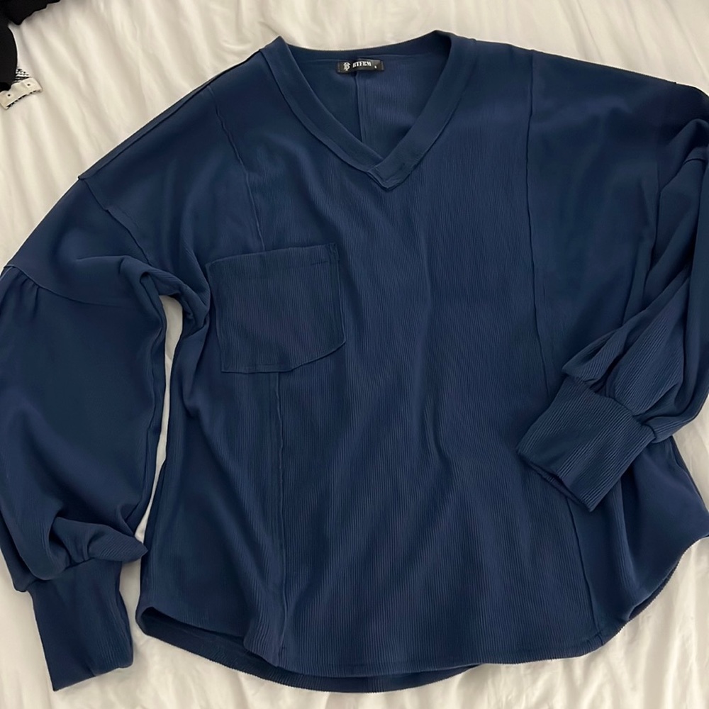 Long sleeve blue shirt
